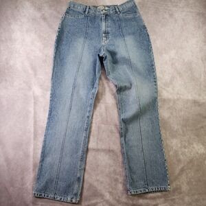 St Johns Bay Womens Jeans Size 10 Blue Denim High Rise Straight‎ Leg